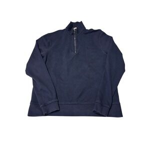 Burberry Brit Navy Blue 1/4 Zip Pullover Sweatshirt Embroidered Logo Size XL